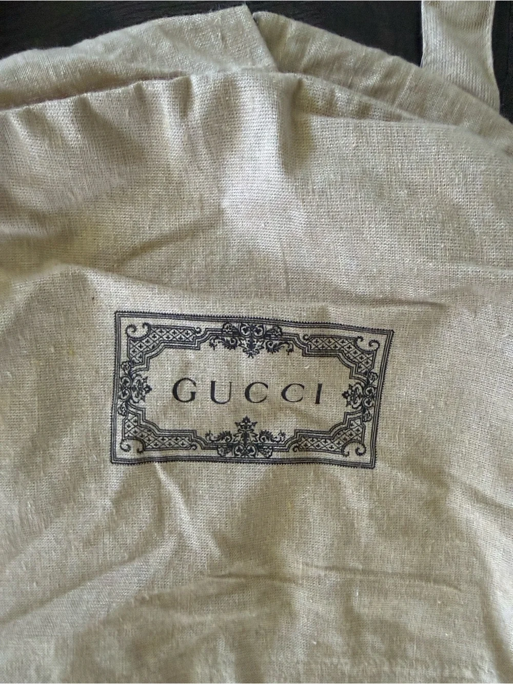 Gucci Beige Garment bag with Black Logo Print
